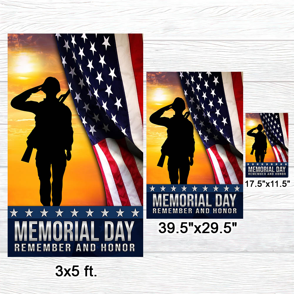 Memorial Day Veteran Remember and Honor Flag MLN1155F