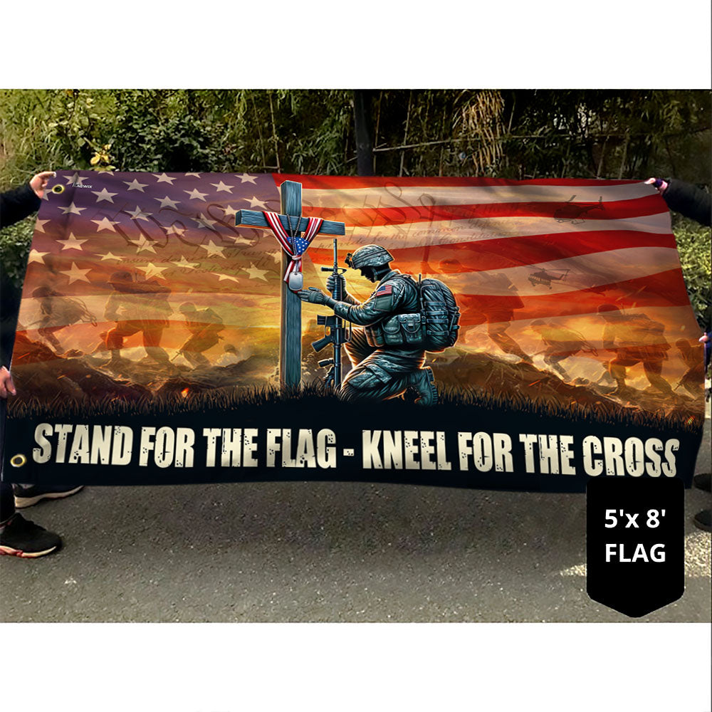 Stand For The Flag Kneel For The Cross Memorial Day Flag Veteran Day Flag PHB25TTH