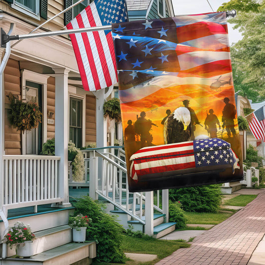 Remembrance Memorial Day American Eagle Honoring All Who Served Veterans Flag TPT1671F