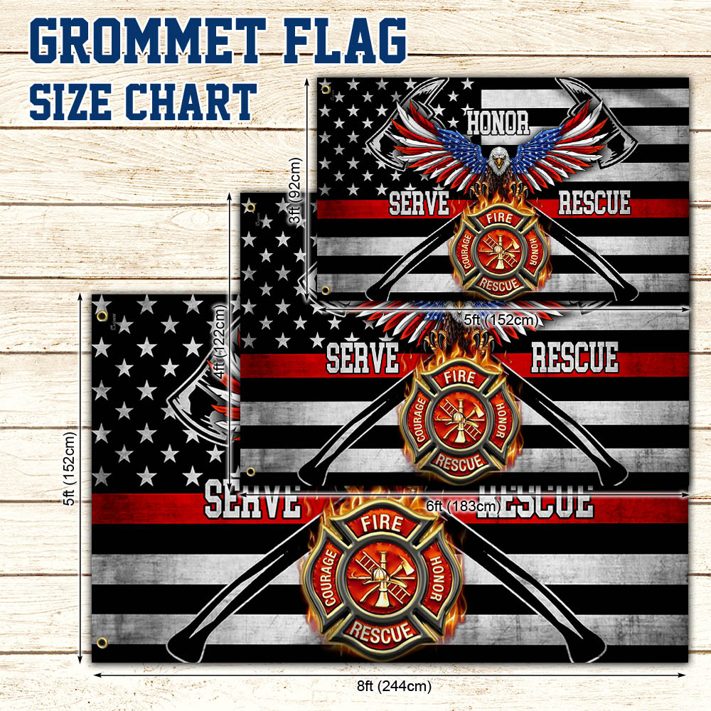 Firefighter The Thin Red Line American Eagle Grommet Flag THH3487GF
