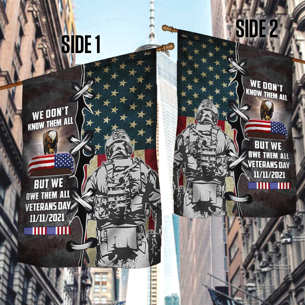 Veteran Flag We Owe Them All American Soldier MLH1974F