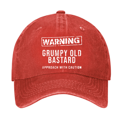 Warning Grumpy Old Bastard Approach With Caution Cap (Free Customization)