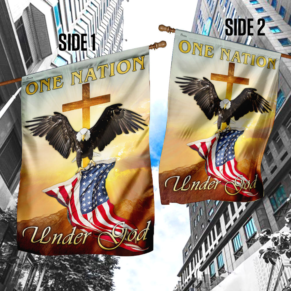 One Nation Under God. Christian. Eagle Flag