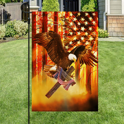 Patriotic Flag Eagle Cross American Sunset DDH2893Fv6