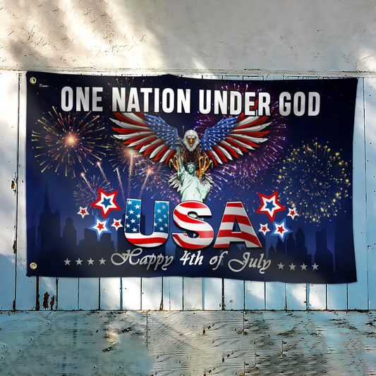 Flagwix American Flag - One Nation Under God 4th of july Patriotic Flag Grommet Flag NNT48NTH