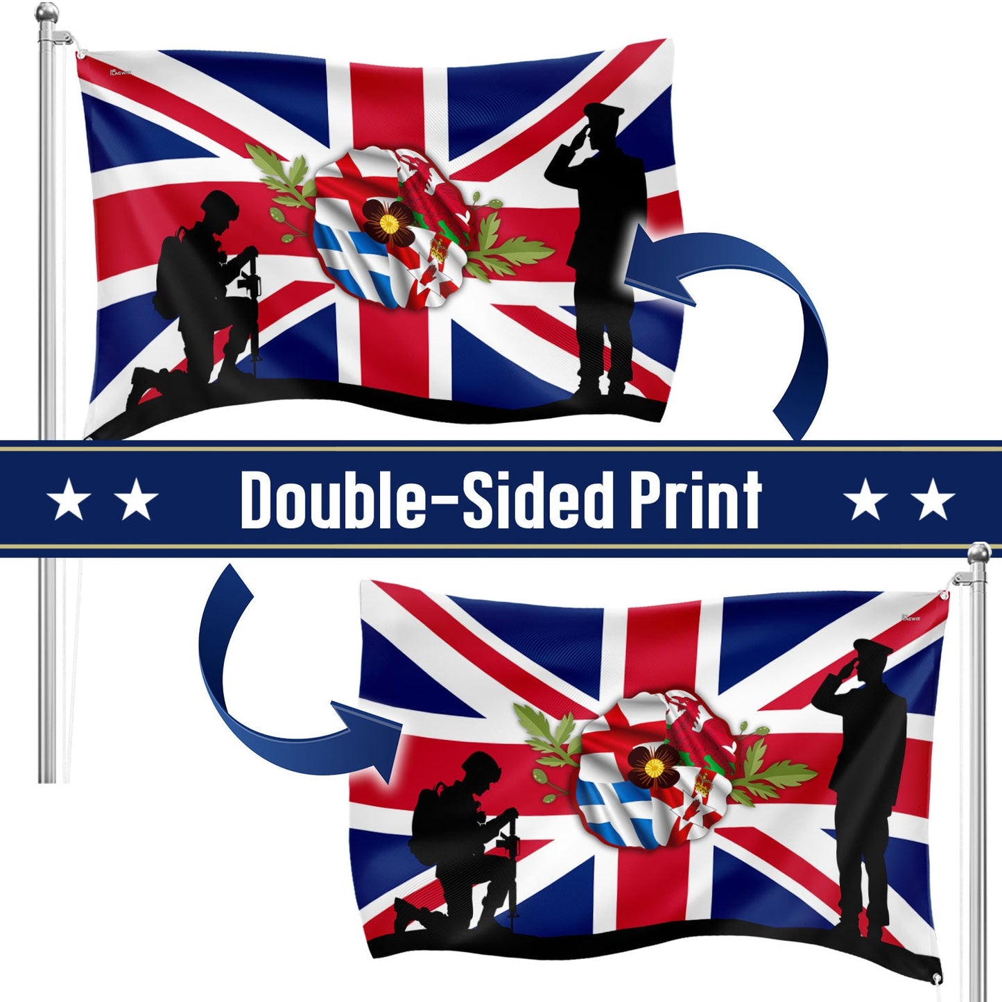 UK Armed Forces Day Veterans Day Grommet Flag PHB33PMN