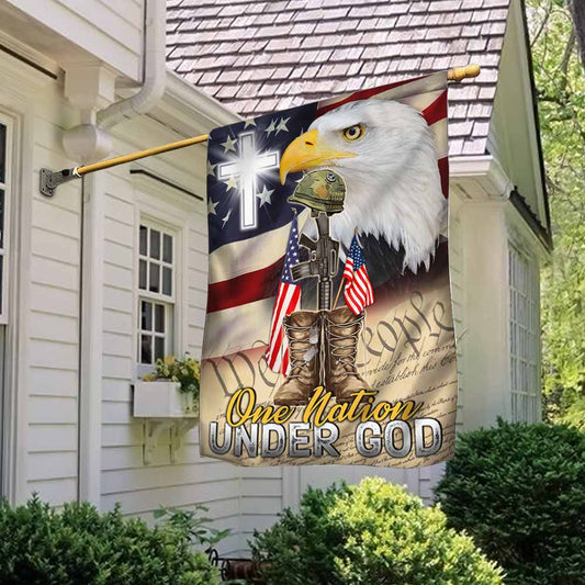 Flagwix American Flag - One Nation Under God, Christian Cross Memorial American Eagle Flag TPT855F