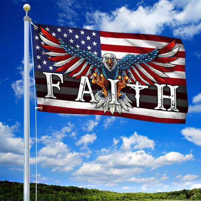 Faith Flag Christian Cross American Patriotic Flag TPT190GFv1