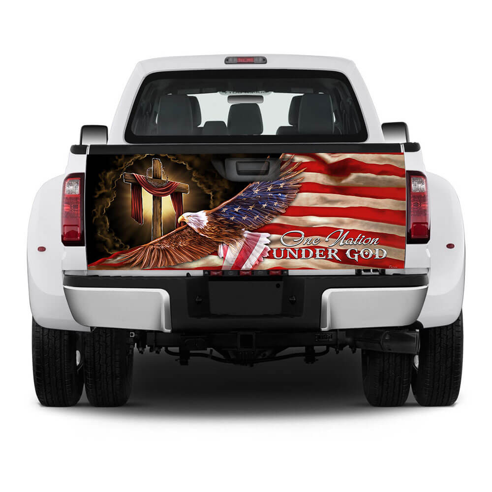 One Nation Under God. American Eagle Truck Tailgate Decal Sticker Wrap THB3124TD