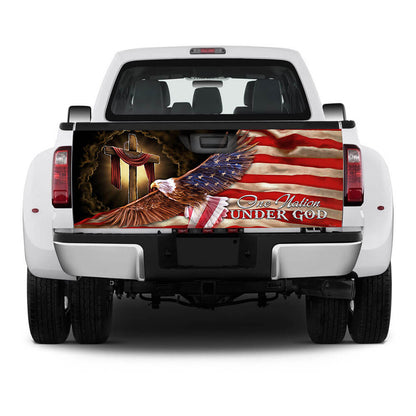 One Nation Under God. American Eagle Truck Tailgate Decal Sticker Wrap THB3124TD