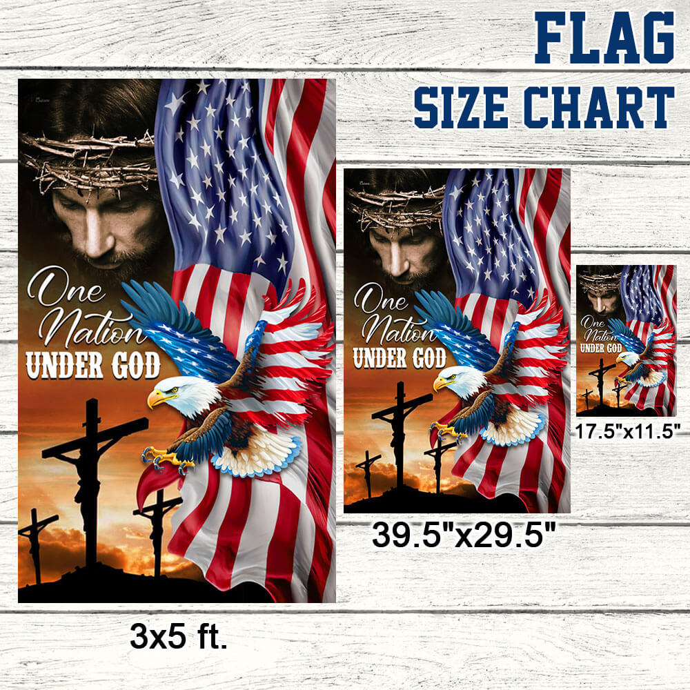 American Flag - One Nation Under God – Jesus Christian American Eagle  Flag