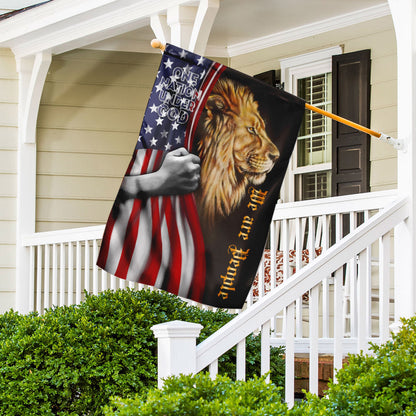 One Nation Under God. Lion American Flag