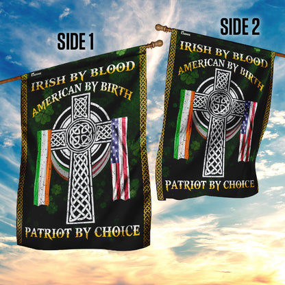 Irish By Blood American By Birth Patriot By Choice Flag