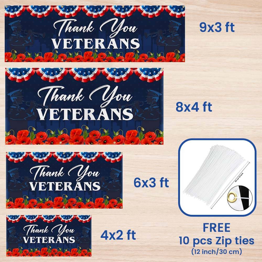 Thank You Veterans Honoring All Who Served Fence Banner TQN2697FB