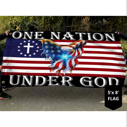 One Nation Under God American Eagle Grommet Flag THB3602GFv1