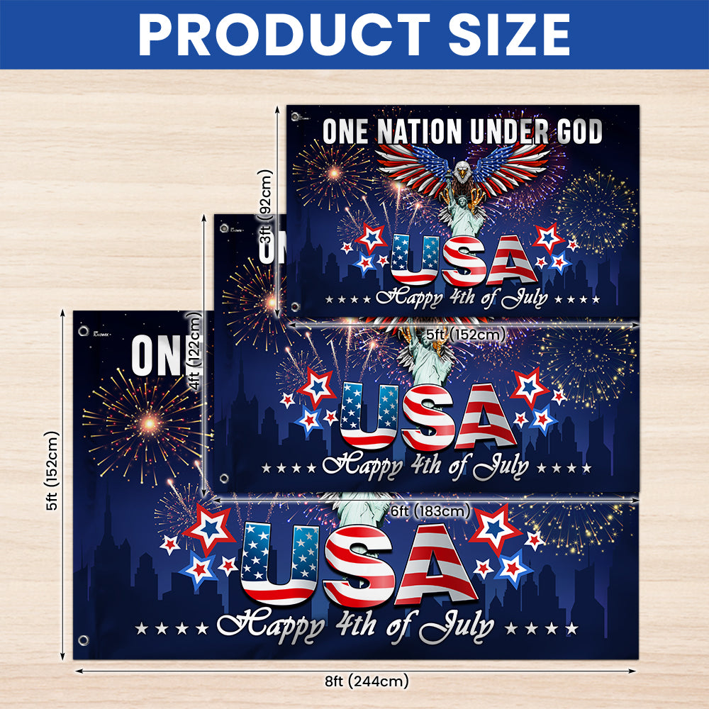 Flagwix American Flag - One Nation Under God 4th of july Patriotic Flag Grommet Flag NNT48NTH