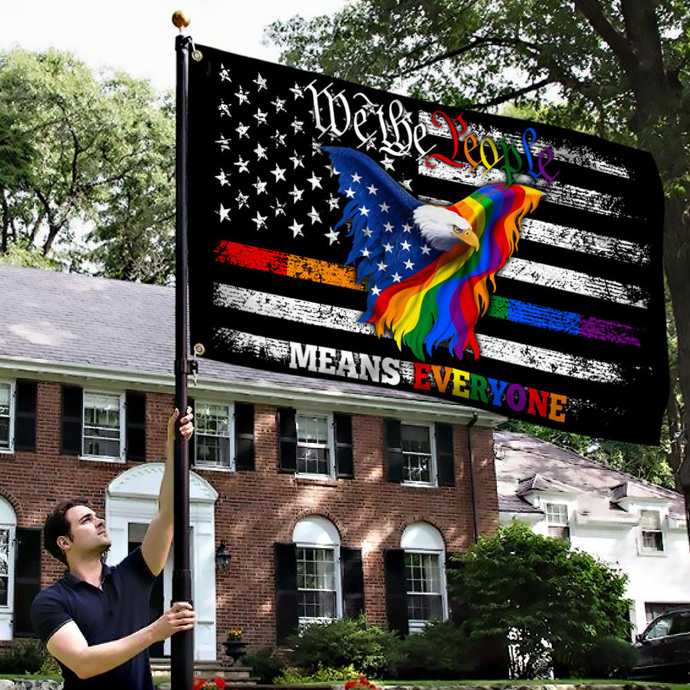 LGBT Pride Eagle Grommet Flag We The People Means Everyone DDH3459GF