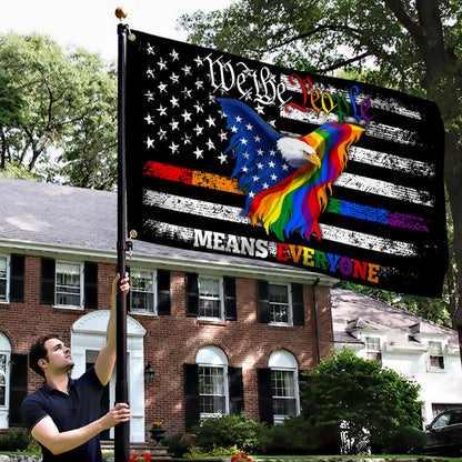 LGBT Pride Eagle Grommet Flag We The People Means Everyone DDH3459GF