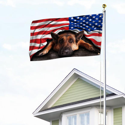 German Shepherd American Patriot US Grommet Flag THH2903GFv1