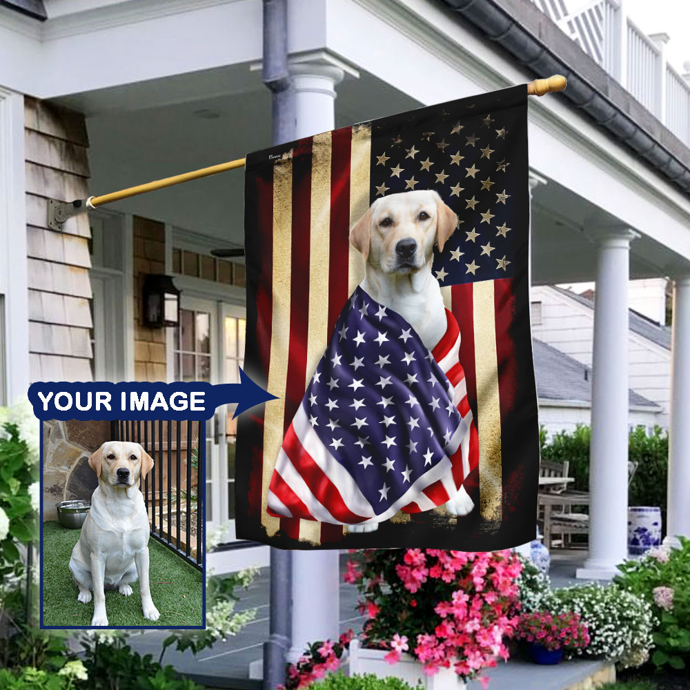 Custom American Flag | Patriot Dog Wrapped in Glory Decor Flag