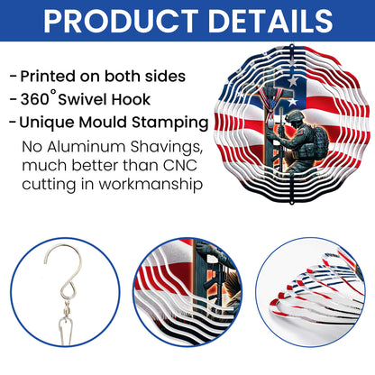 Stand For The Flag, Veteran Christian Cross Memorial Wind Spinner TPT1608WS