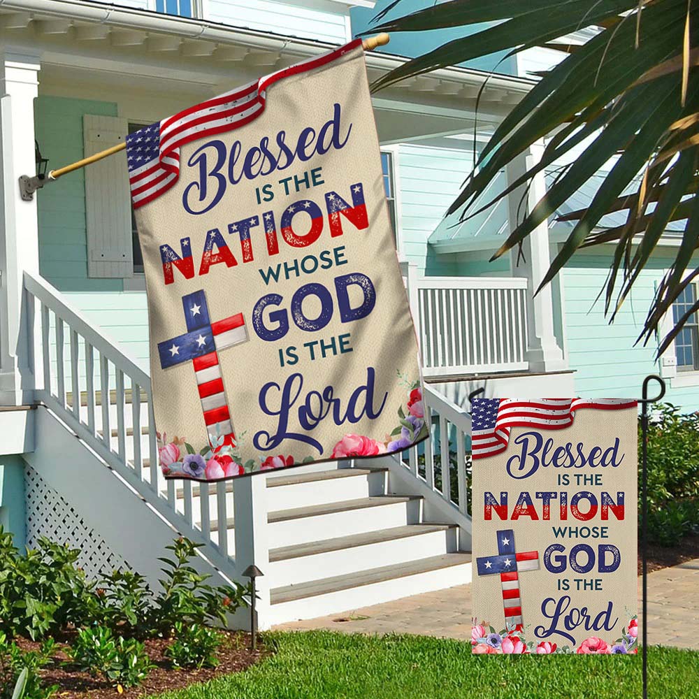 Flagwix American Flag - Blessed Is The Nation Whose  God Is The Lord Patriotic American Flag MLN1376F