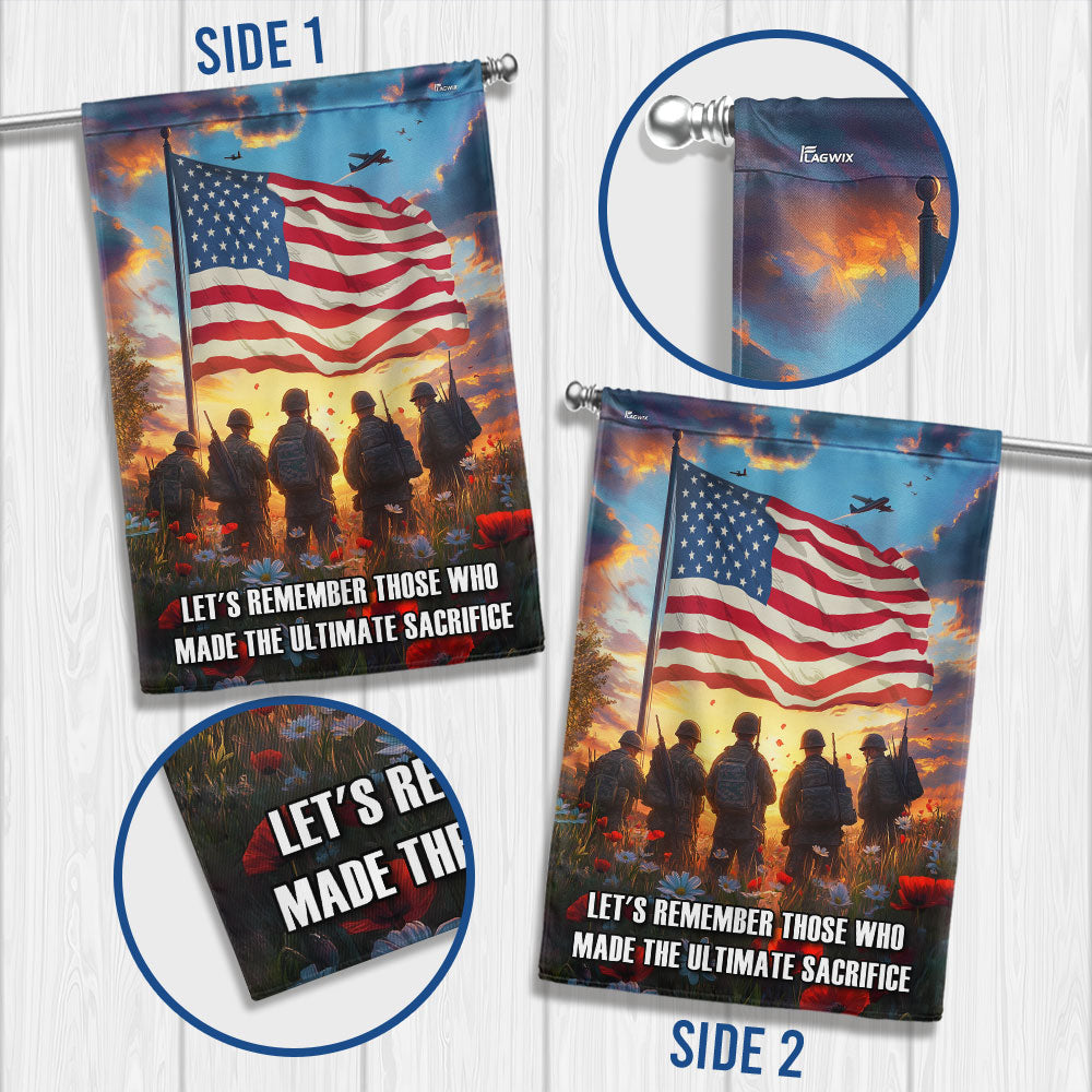 Memorial Day Army Poppy Flowers Flag THR81LPN