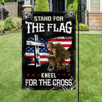 God Veteran Stand For The Flag Kneel For The Cross Flag MLN1513F
