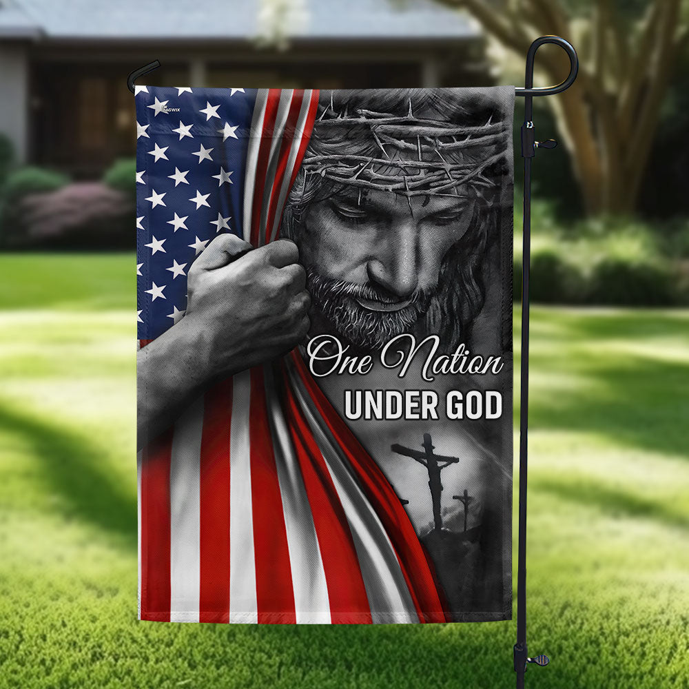 American Flag - One Nation Under God Jesus Flag – Outdoor Decor