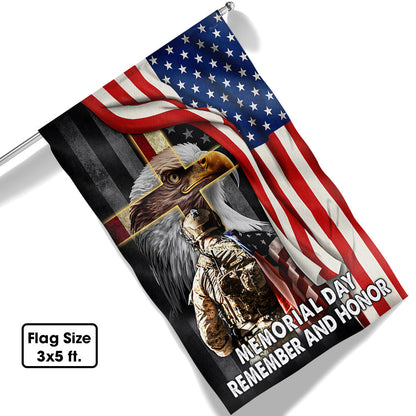 Memorial Day Remember And Honor, U.S. Veteran American Eagle Flag TPT730F