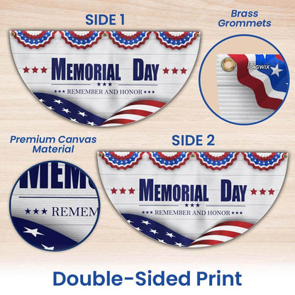 Memorial Day Remember and Honor Veteran Non-Pleated Fan Flag MLN2707FL