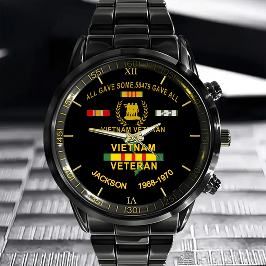 Customized Watch for Vietnam Veterans - Personalize with Name and Year/Period