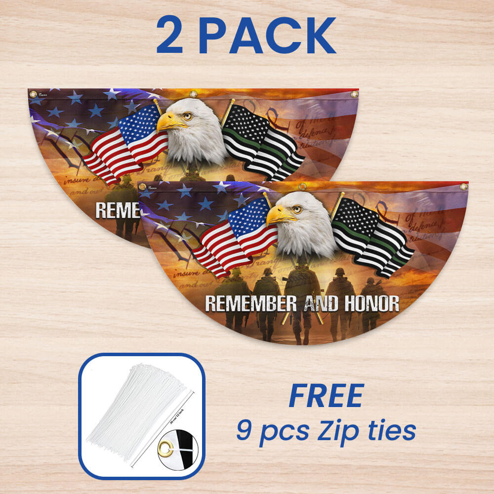 Thank You Veterans, American Eagle Memorial Day Veteran Non-Pleated Fan Flag TPT1802FL