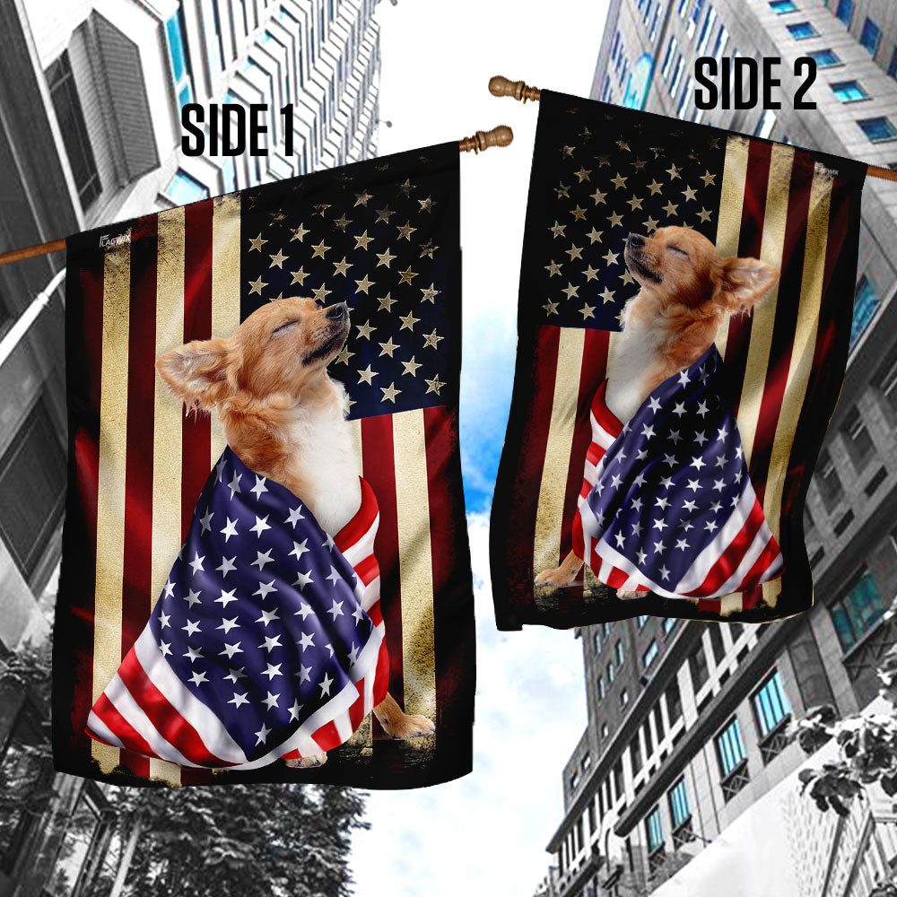 Chihuahua American Patriot Flag