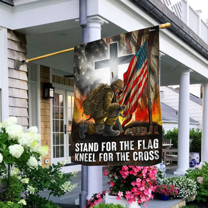 Veteran Flag Stand For The Flag Kneel For The Cross Veterans Day Flag MLN3970F