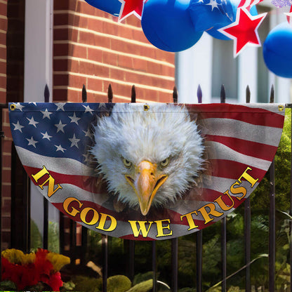 In God We Trust Bald Eagle American Non-Pleated Fan Flag MLN3391FL