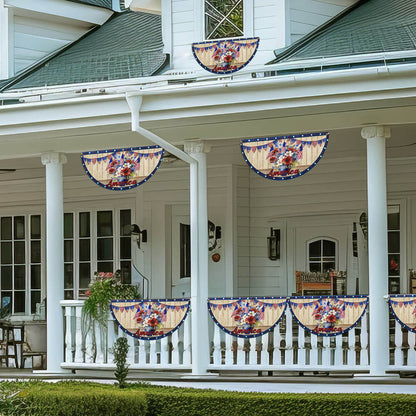 Flagwix American Flag - Patriotic Flowers Vase 4th of july God Bless America Non-Pleated Fan Flag MLN3001FL