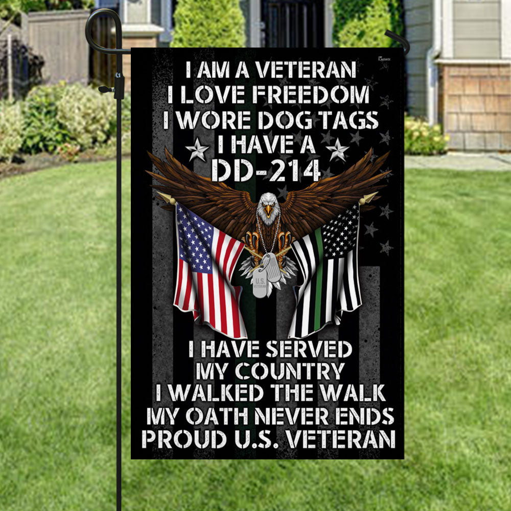 Proud Veteran Flag I Walked The Walk My Oath Never Ends DDH2932Fv2