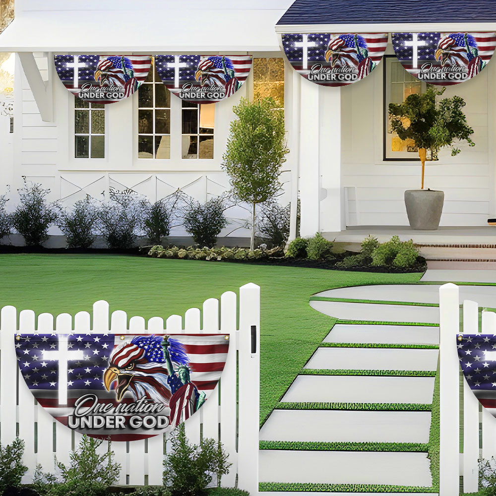 US Eagle Cross Freedom One Nation Under God Non-Pleated Fan Flag MLN3133FL