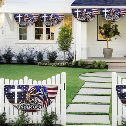 US Eagle Cross Freedom One Nation Under God Non-Pleated Fan Flag MLN3133FL