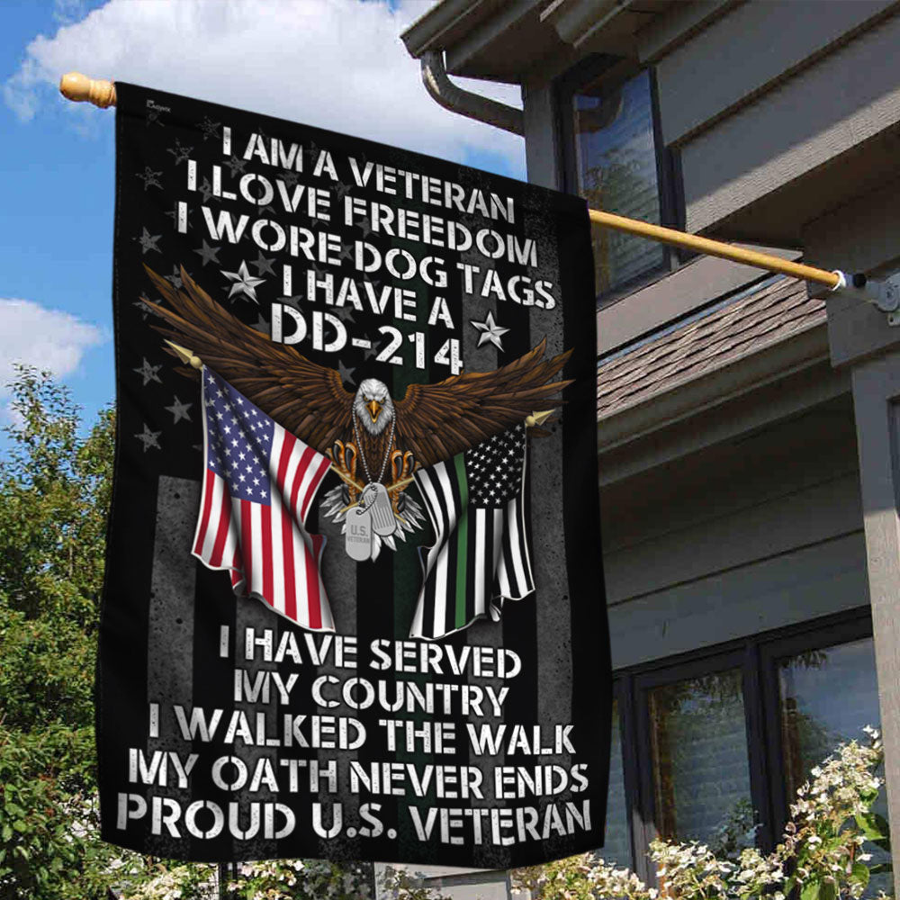 Proud Veteran Flag I Walked The Walk My Oath Never Ends DDH2932Fv2