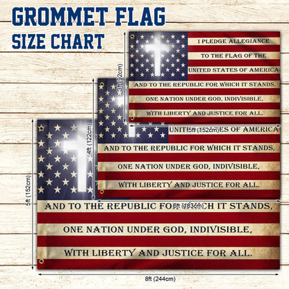 One Nation Under God. I Pledge Allegiance To The Flag American Eagle Flag THB3802GF