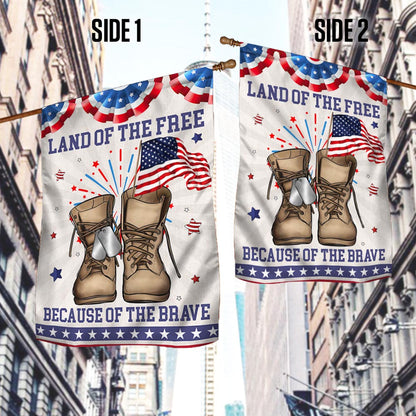 Flagwix American Flag - Land Of The Free Because Of The Brave Veteran Boots Independence Day Patriotic Flag MLN1418F