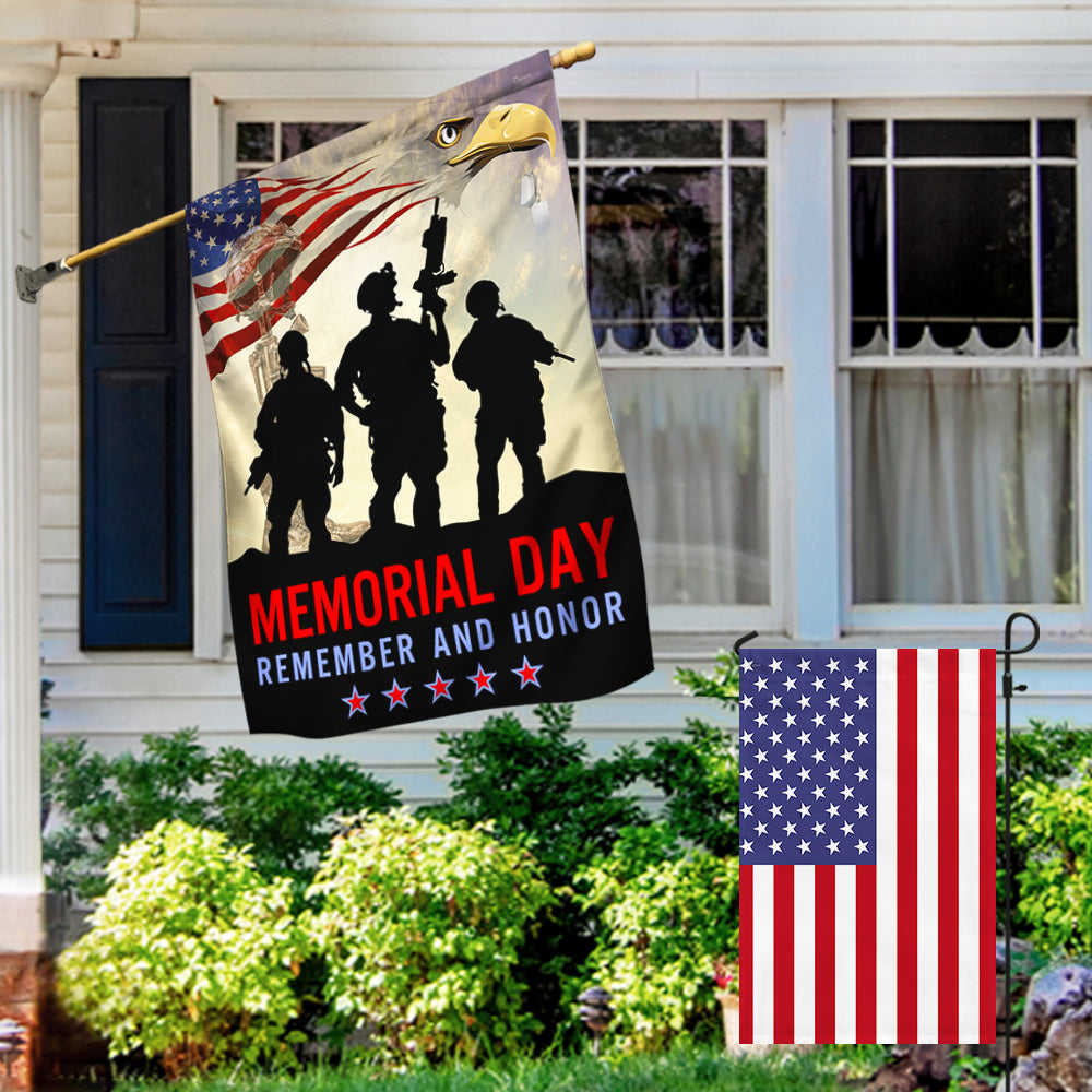 Memorial Day Veteran Remember And Honor Two-Sided Flag TPT781F