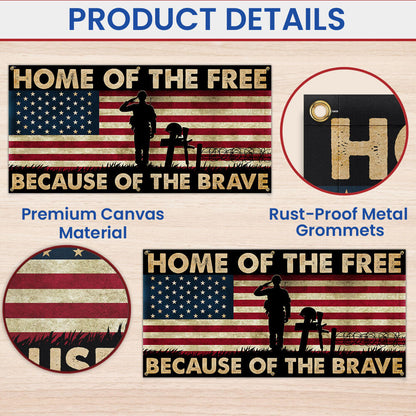 Memorial Day Veterans Home Of The Free Because Of The Brave Fence Banner TQN2717FB