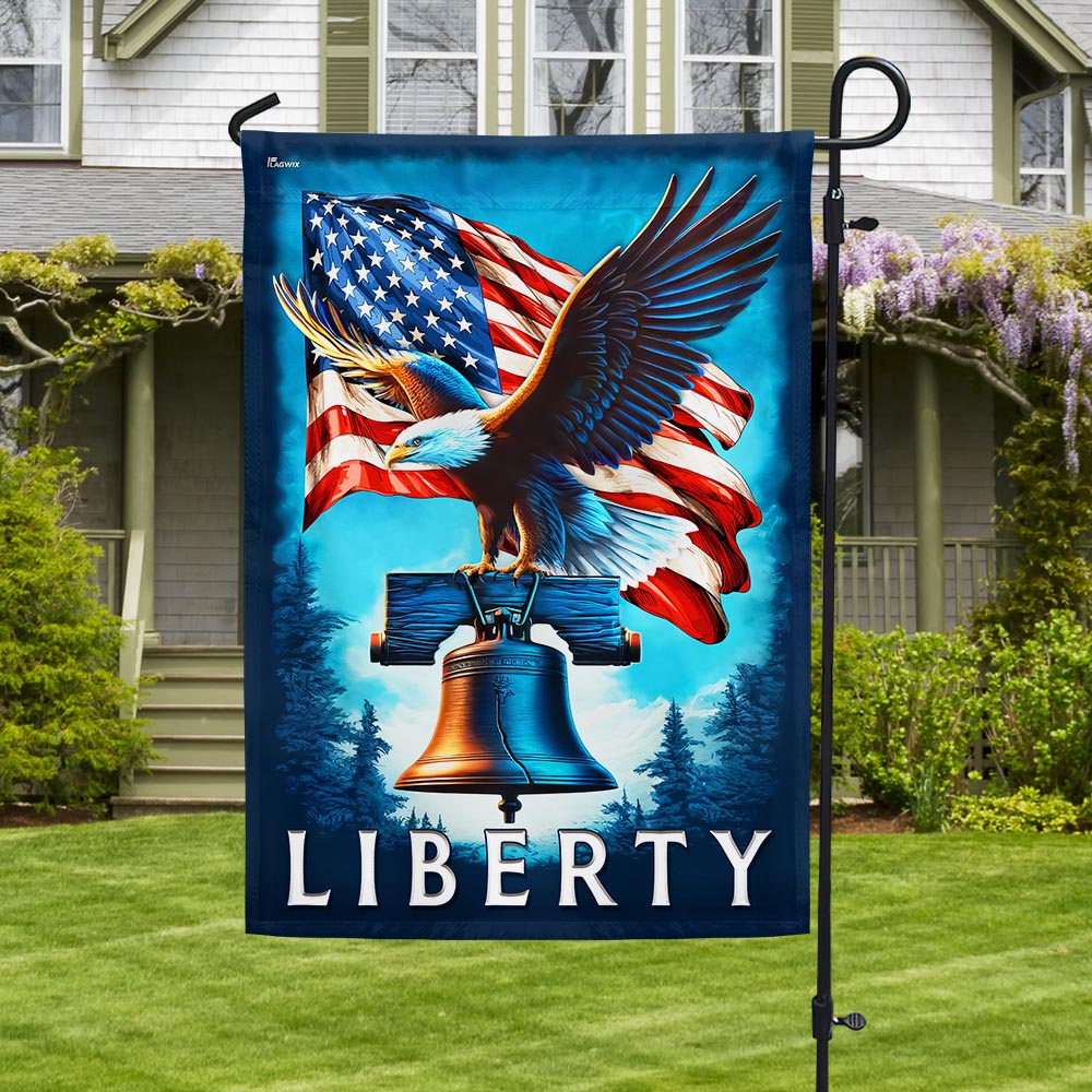 Flagwix American Flag - American Eagle Liberty Bell Flag for 4th of july Decoration