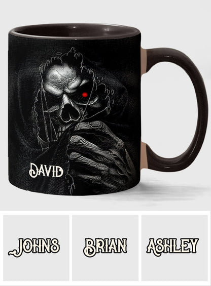The Hidden Face - Personalized Skull Accent Mug