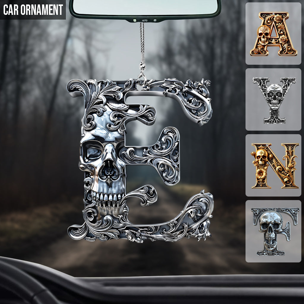 Skull Alphabet - Personalized Skull Car Ornament