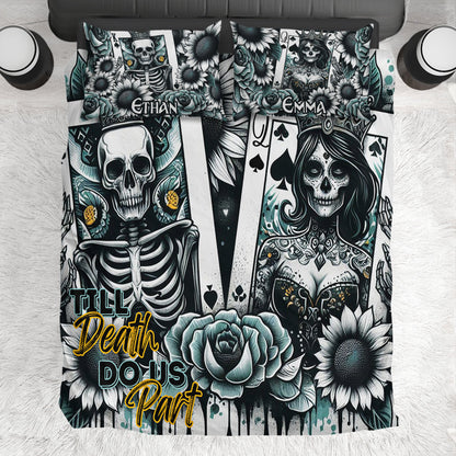 Till Death Do Us Part - Personalized Skull Bedding Set