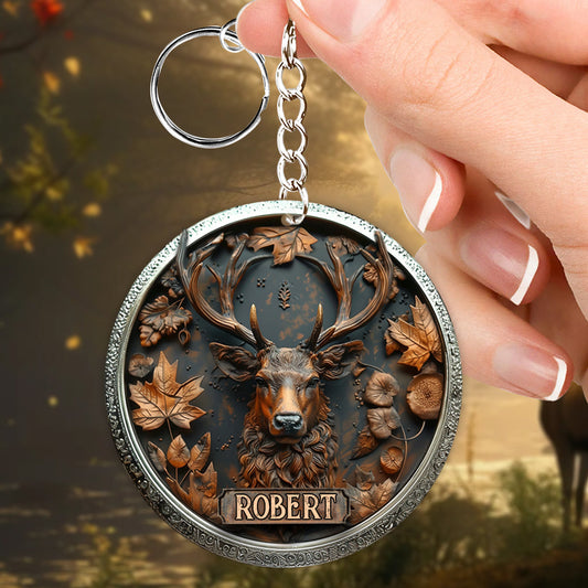 Stunning Deer - Personalized Hunting Keychain